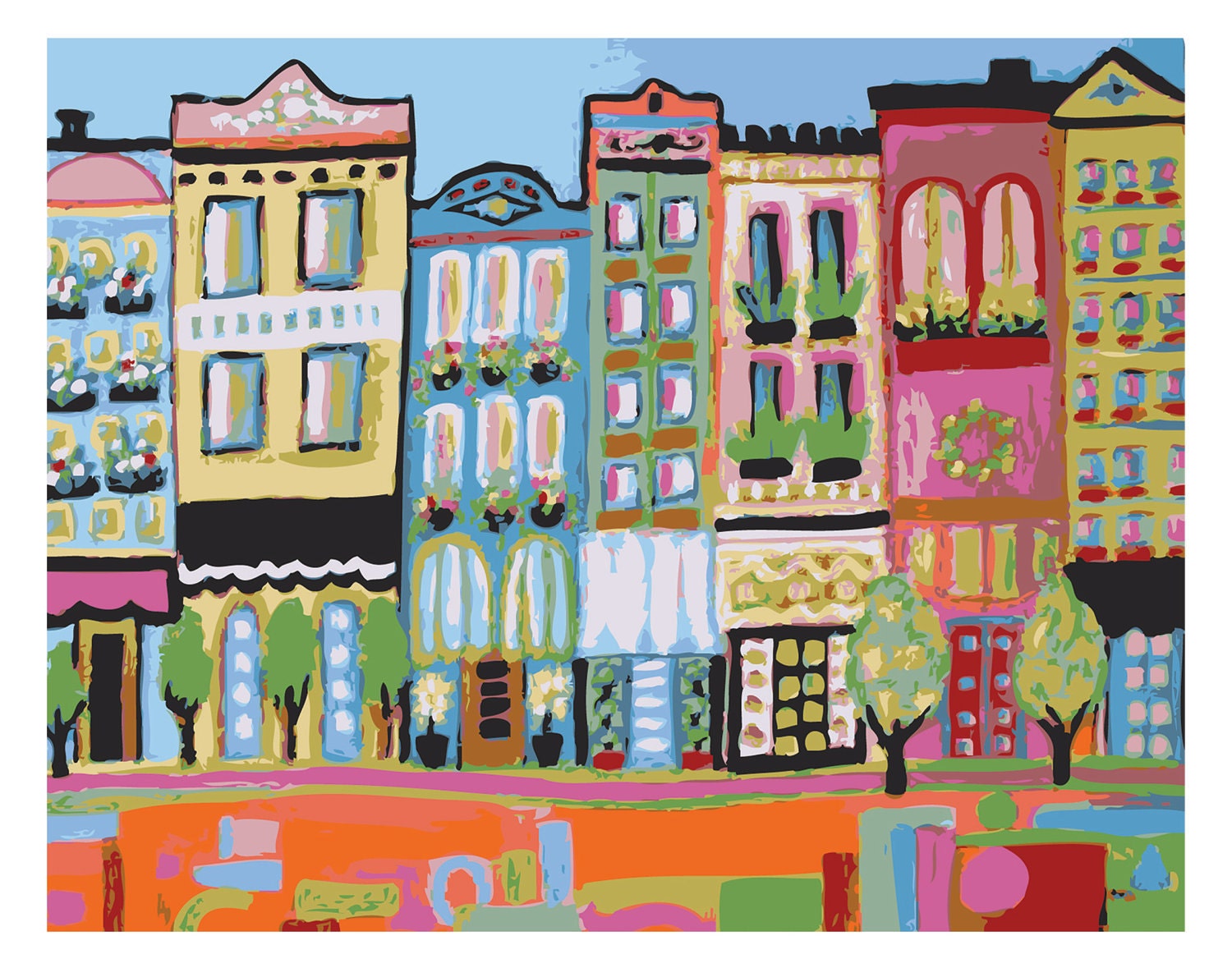 NYC Art Avenue Near Central Park  New York City - Print by Karen Fields 10 x 8