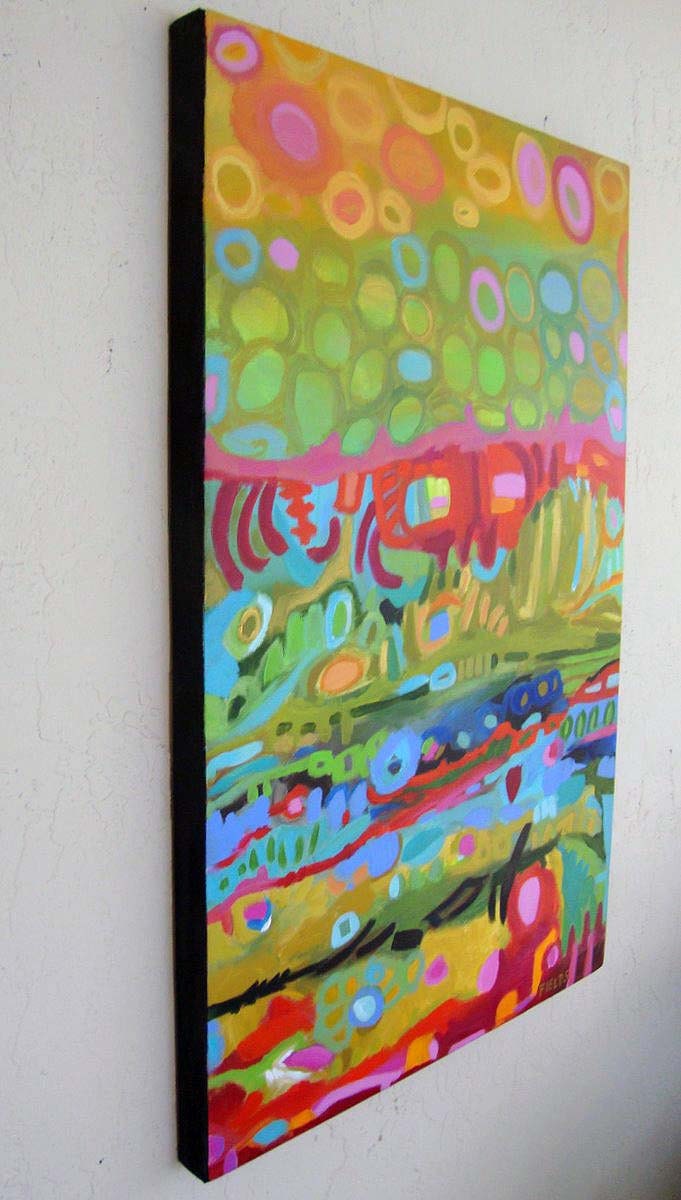 Bohemian Abstract Art 24x36 Beautiful Colorful Original Painting by Karen Fields
