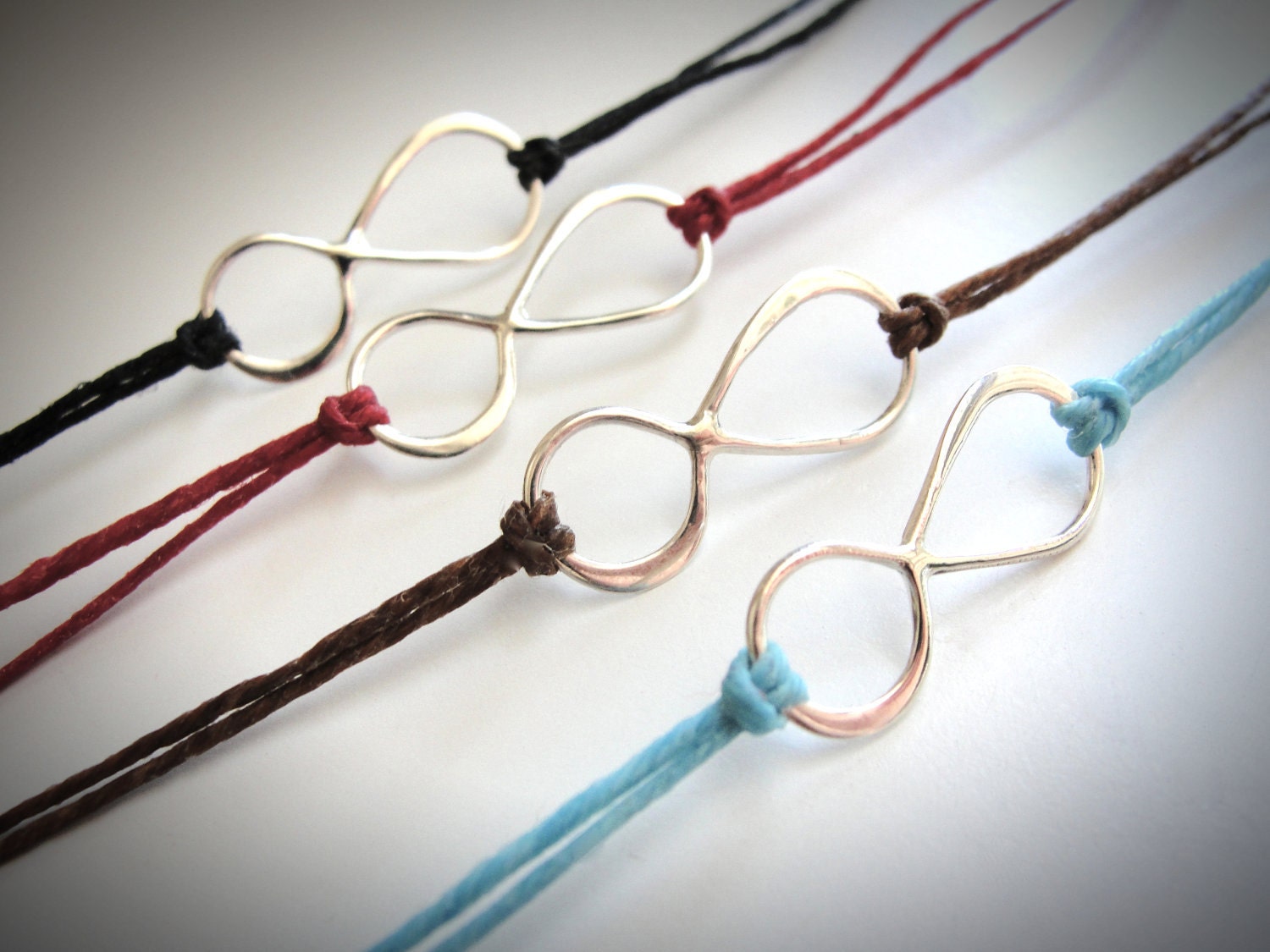 Sterling Infinity bracelet on linen