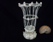 Beach Decor-Shell embellished French Wire Candle Holder