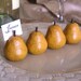 Four handmade polymer clay pears place card holders...golden...Great gift...or for your next party... Weddings and Parties