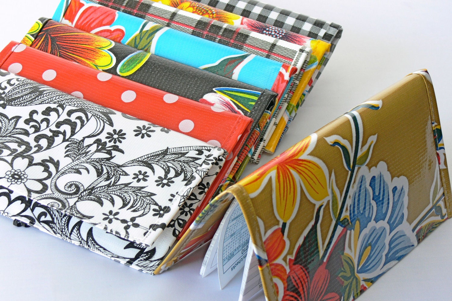 SALE Oilcloth Checkbook Covers