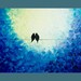 36x24 Original Modern Abstract Heavy Texture Impasto Painting Birds Landscape Wall Decor "I Love You" by QIQIGALLERY