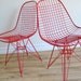 50s RED Mid Century Modern EAMES Eiffel Base CHAIR