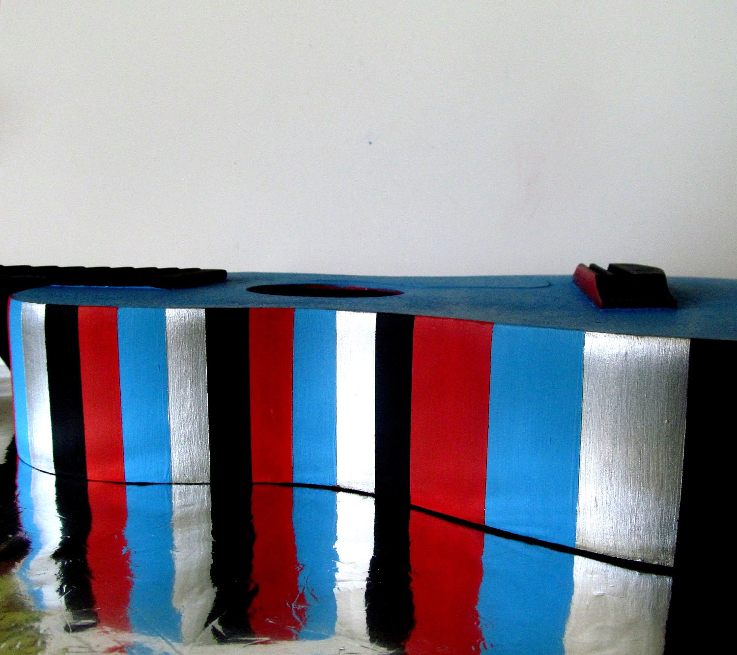 Hand Painted Guitar Red white and blue Painted Guitar For decorative purposes only