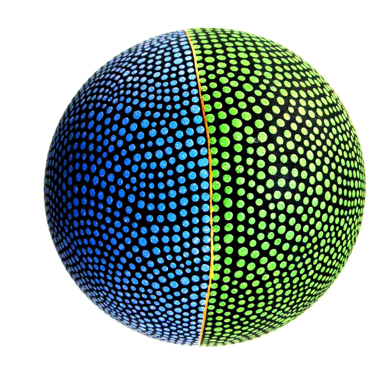 Earth Blue and Green: Hand Painted Bowl and Orb