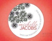 Address Label - Splash and Grey Flower Sketch