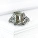 Avalon Ring: Green Amethyst and Sterling Silver - victorian filigree, prasiolite, gemstone, 10x8 emerald cut, antique engagement