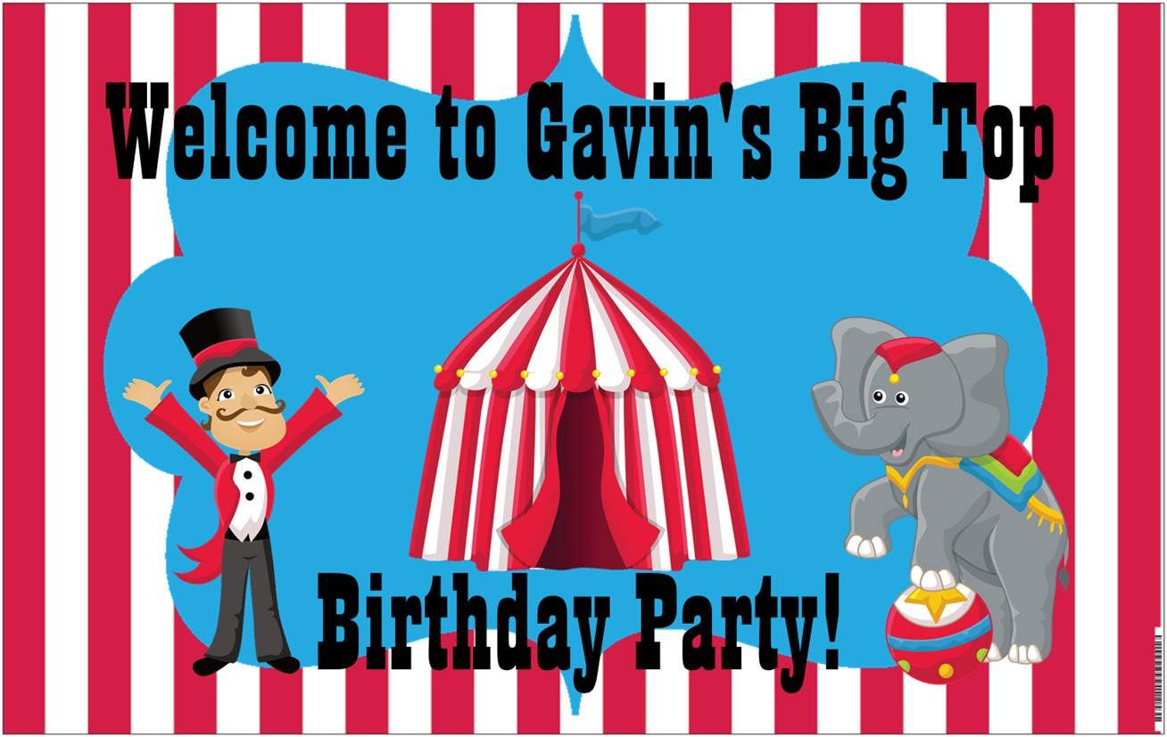 4ft x 2.5ft Vinyl Banner Circus Carnival Welcome Birthday Sign Personalized Il_170x135