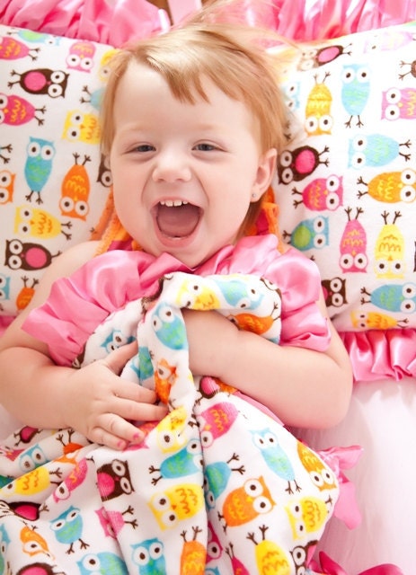 Plush Pink Hooty Owl Baby Blanket Lovey Il_170x135