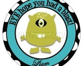 Set of 24 small Round Monster Birthday Party Stickers Favor Tags Il_170x135
