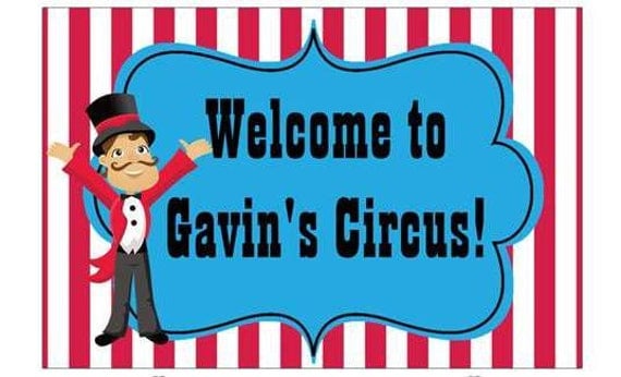 18"x12" Welcome Lawn Sign Circus Carnival Personalized Il_570xn