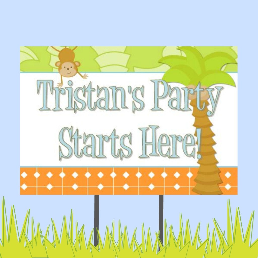 18"x12" Safari Party Lawn Sign Il_570xn