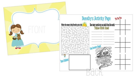 Set of 12 Wizard of Oz Party Activity Placemats Il_570xn