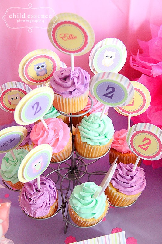 Set of 12 Owl Cupcake Toppers Il_570xn