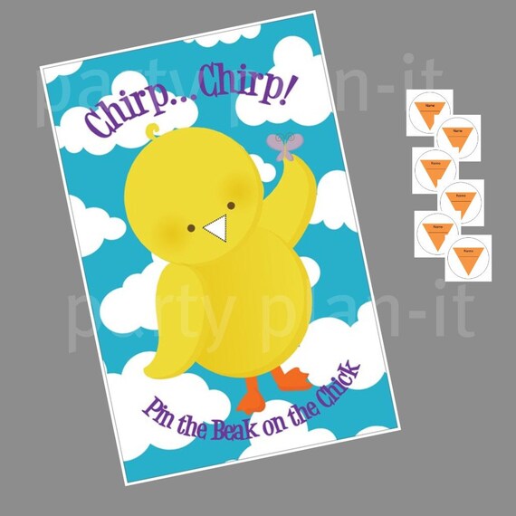 Easter Party Game Pin the Beak on the Baby Chick Il_570xn