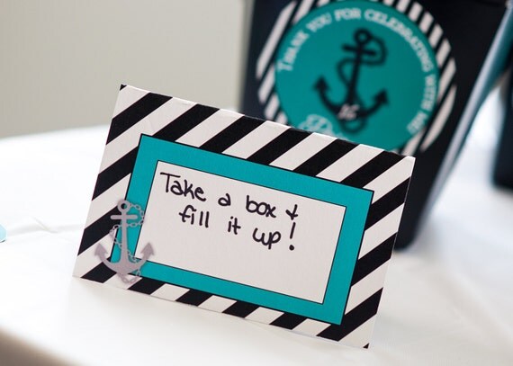 Set of 10 Anchor Nautical Pirate tent Cards for Dessert Table or Candy Buffet Il_570xn