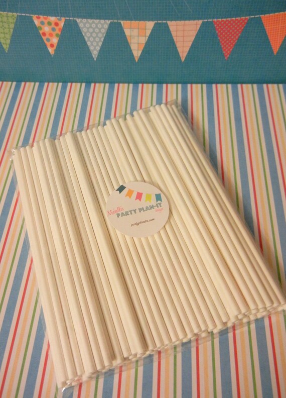 Pack of 100 6 inch Lollipop sticks for Cake pops, cupcake toppers and so much more Il_570xn