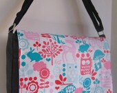 Blue and White Wise OWL MeSSENGER Book Laptop Diaper BAG