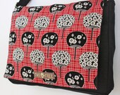 Black Floral FANS Japanese Print MESSENGER ipad Laptop Diaper BAG
