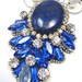 Lapis Sapphire Extra Dramatic Bridal Bib Statement Necklace Statement jewelry by Ezzaexclusive