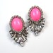 Reserved for Farah - Statement earrings Neon and Swarovski crystal statement stud earrings