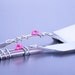 Cake Server And Knife Set Wire Wrapped In Silver Decorated With Flower Power Daisy For The Minimalist Bride On A Budget CHOOSE YOUR COLORS