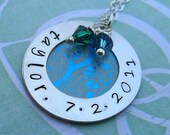 Personalized Name -It's a Boy New Mom New Baby Custom Hand-Stamped Necklace- Silver S 77