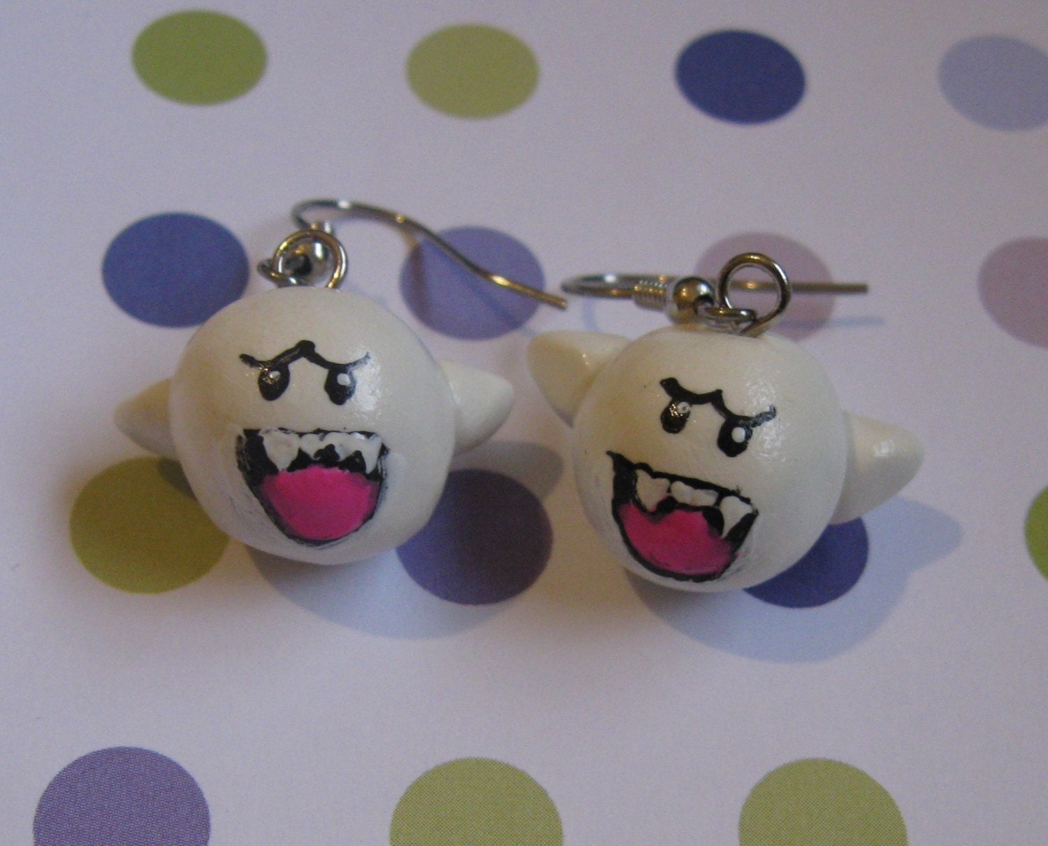 BOO  Earrings, Ghost from Super Mario, Nintendo, nickel free