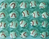 Handpainted glass gems party favors art  BASEBALLS BASEBALL  sports decoration