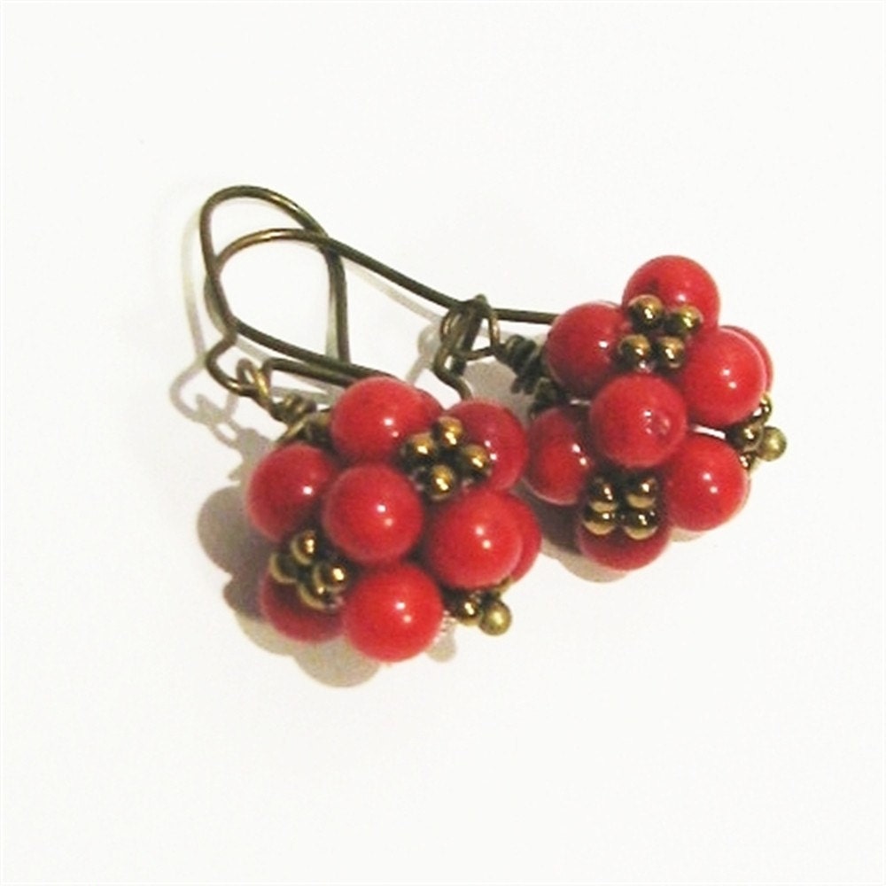 Beaded bead earrings -- how perfectly delicious...