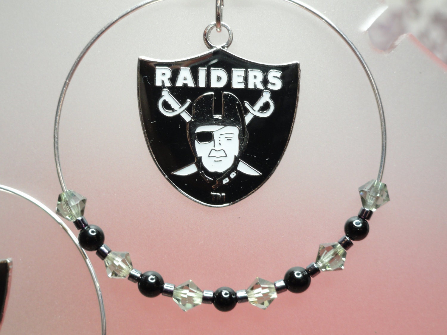 NFL Hoop Earrings - Oakland Raiders