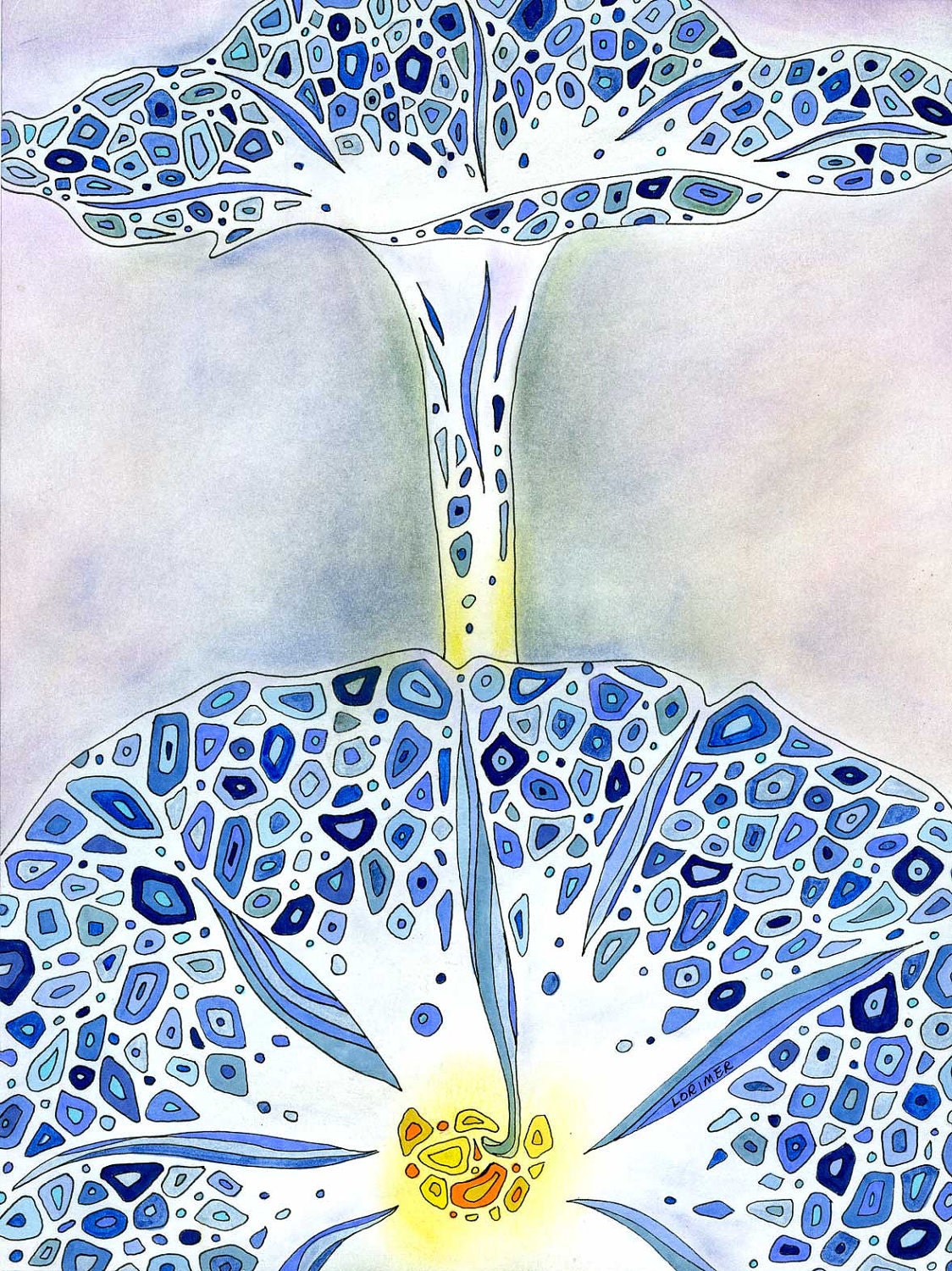 Morning Glories Fine Art Print by Valerie Lorimer