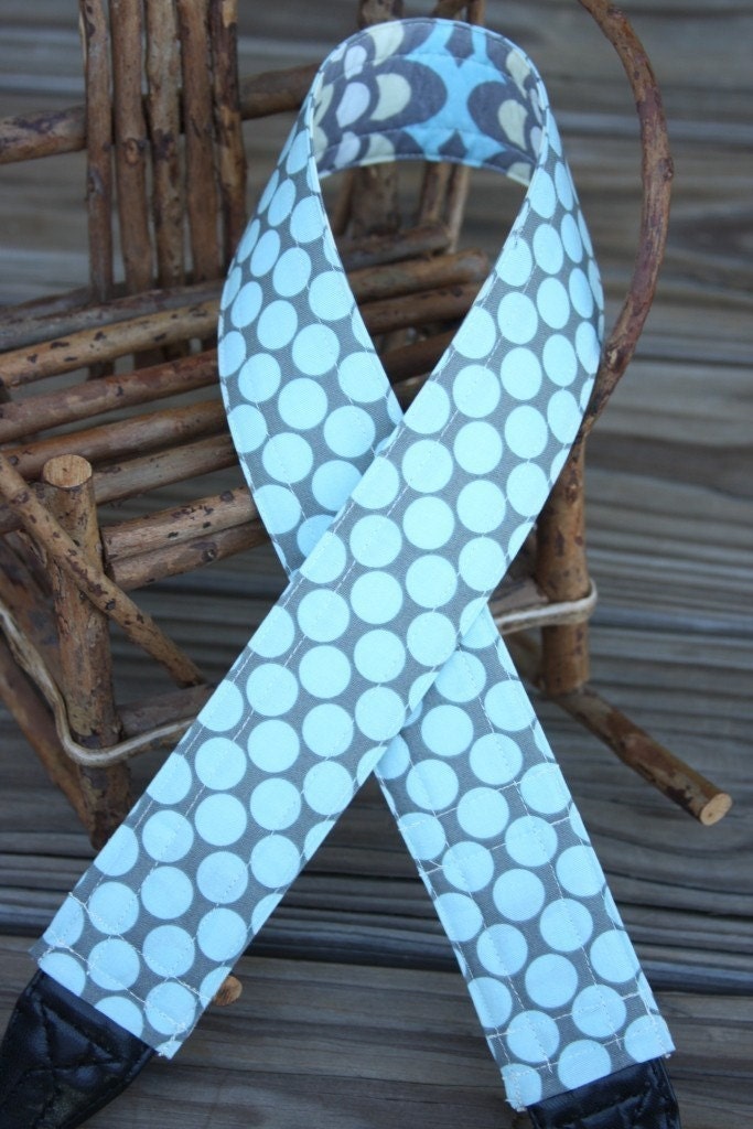 Blue Dot Blue Reversible Camera Strap
