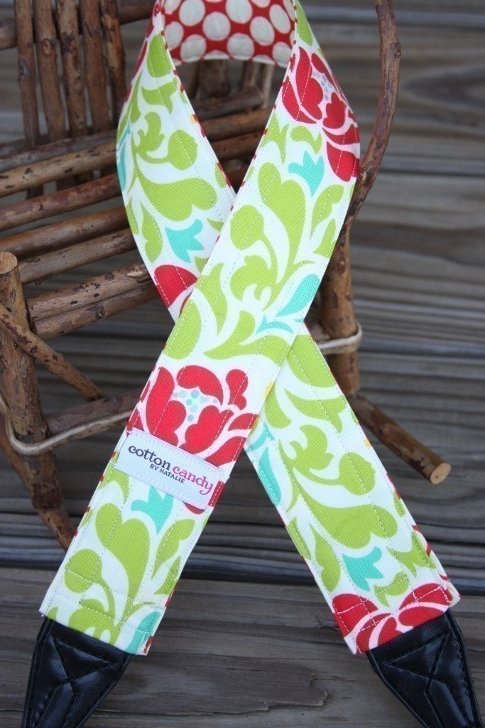 Ivory Sway Polka Dots - Reversible Camera Strap
