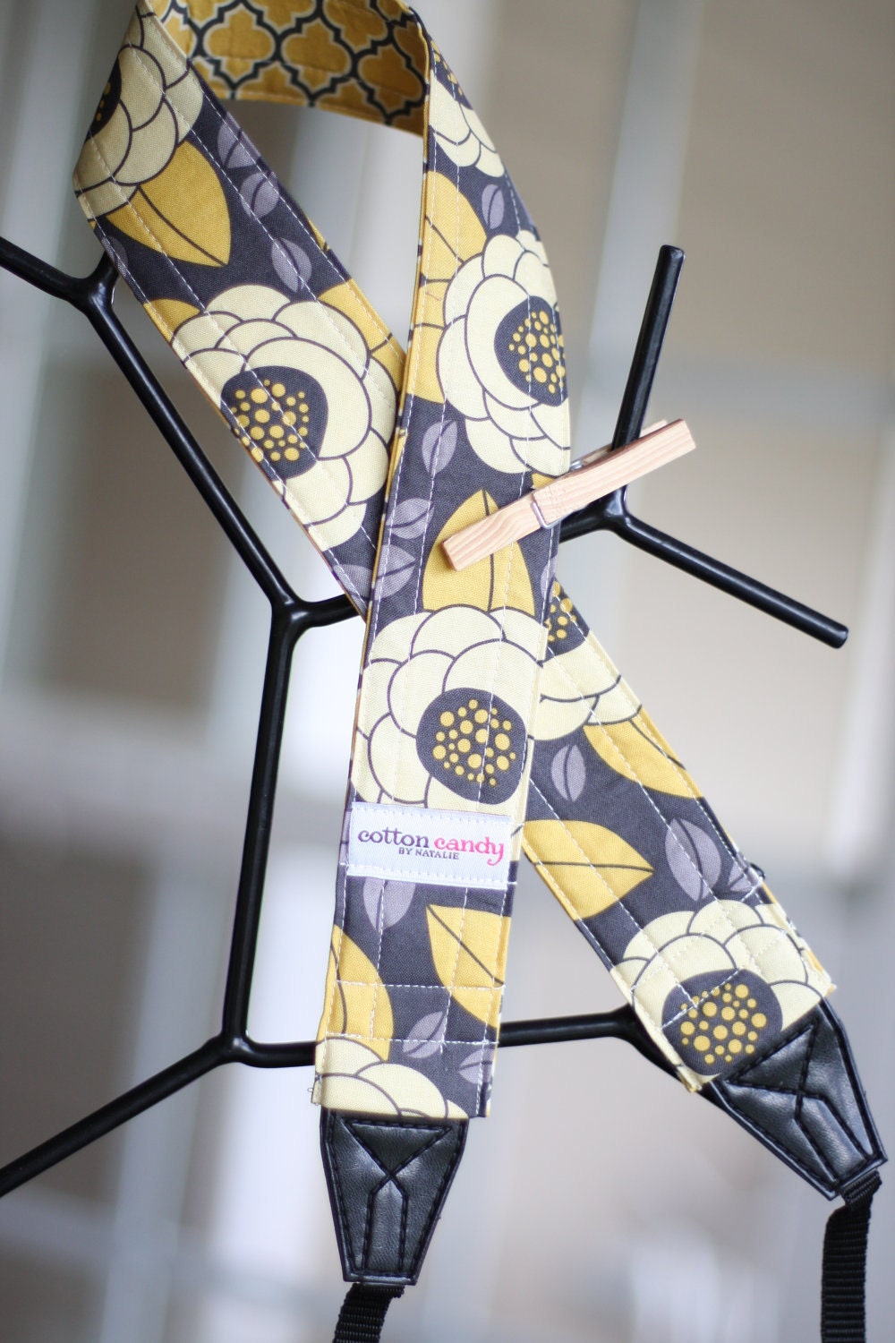 Yellow Bloom Reversible Camera Strap