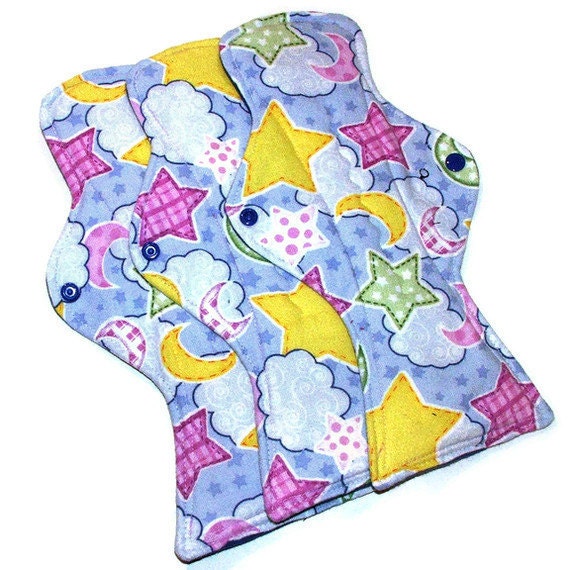 3 piece Extra long Overnight Flow CUSTOM Set - Cloth Menstrual Pads - PUL or fleece waterproofing