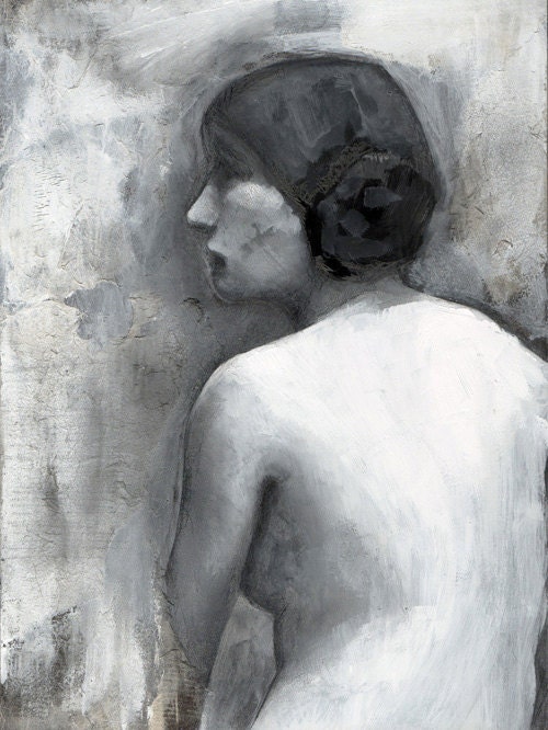 black and white nude portrait fine art signed print