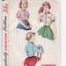 Simplicity 4869 Girl's Blouse Shirt Mother Daughter Vintage Sewing Pattern 1950s