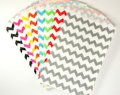 YOU CHOOSE COLOR Middy Bitty, Medium Size, Chevron Striped Paper Treat Bags - Qty 20