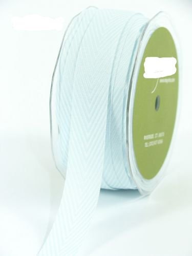 Light Blue and White Chevron Striped Twill Ribbon - 3 yd bundle