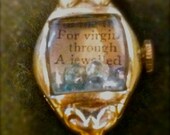 the  "Virgin Bejewelled" -  an Antique Ladies Poetry And Aquamarine wristwatch bracelet