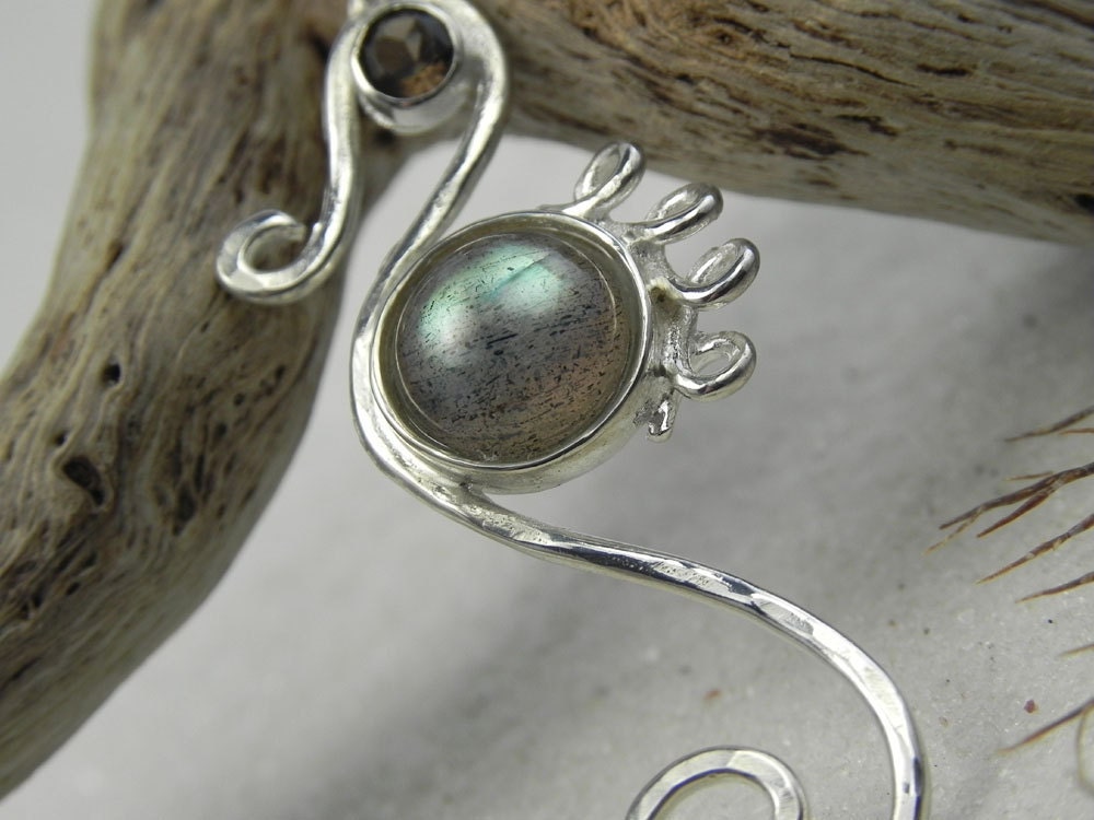 Seahorse necklace - Sea horse Pendant - Labradorite Gemstone - Unique Handcrafted Silver Sea Horse Jewelry - Ocean Inspired Sea Life
