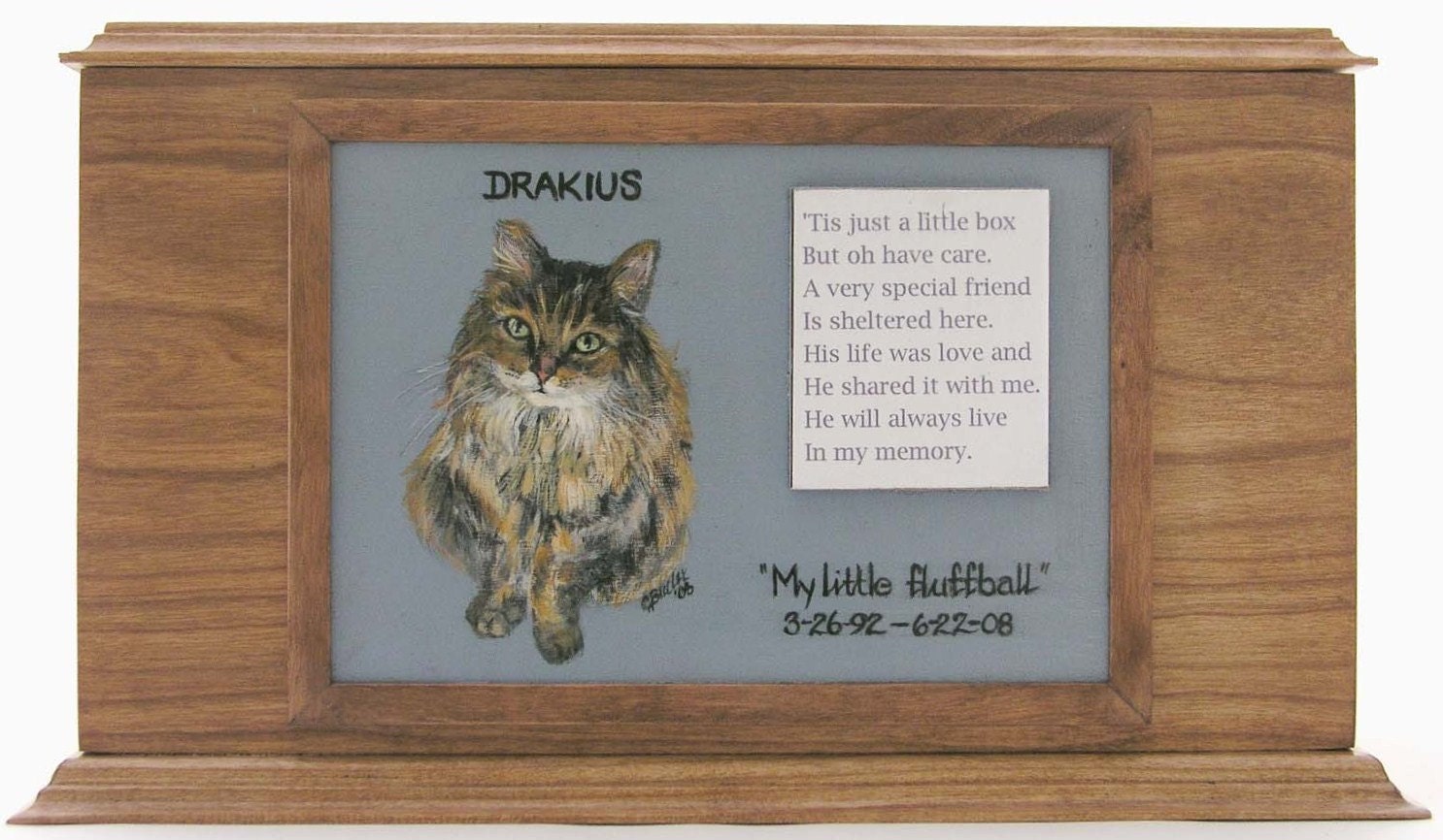 Personalized Double Pet Memorial Box (Cherry)