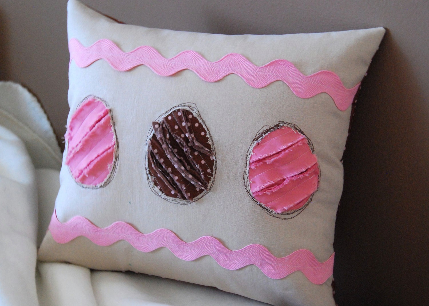 Easter Egg Pillow - Shabby Chic Eggs