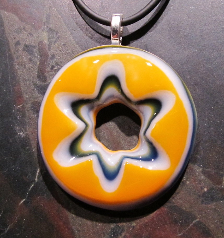 Fused Glass Pendant: Star Flower SALE