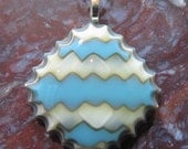 Fused Glass Pendant and chain: Ruffled Reaction