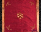 Embroidered Silk Altar Cloth for Yule