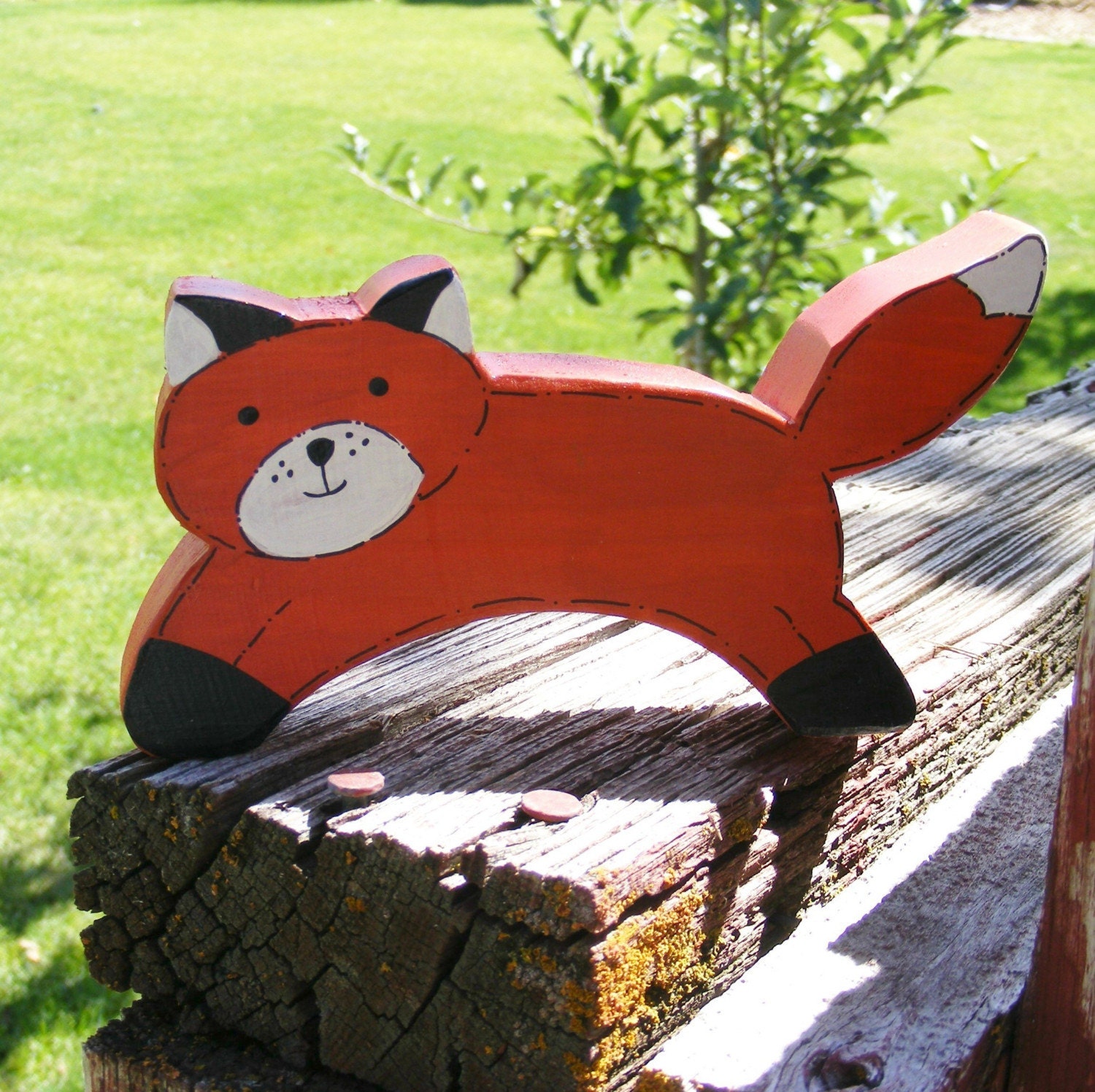 CHRISTMAS SALE - Little Red Fox  -  Wooden Toy