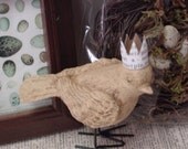 HALF PRICE SALE / bird with crown spring assemblage / nest with eggs / framed egg print / bird nest egg vignette / collection